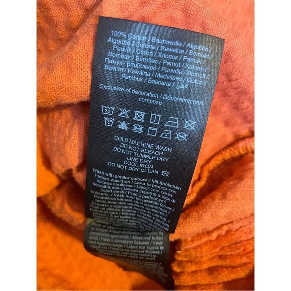 Vero Moda Womens Orange Corduroy Long Sleeve Snap Shirt Small - Picture 5 of 6